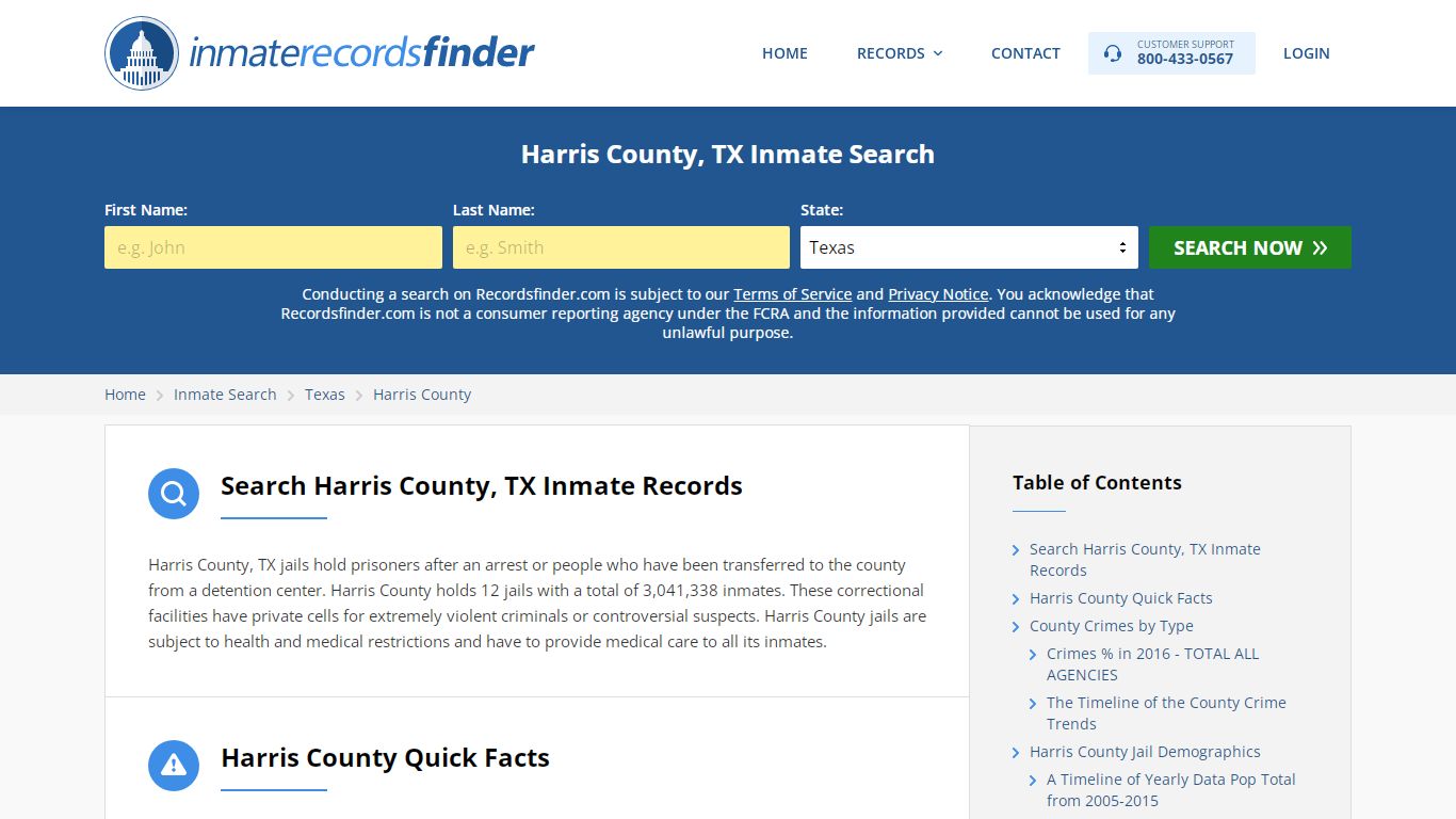 Harris County, TX Inmate Lookup & Jail Records Online - RecordsFinder